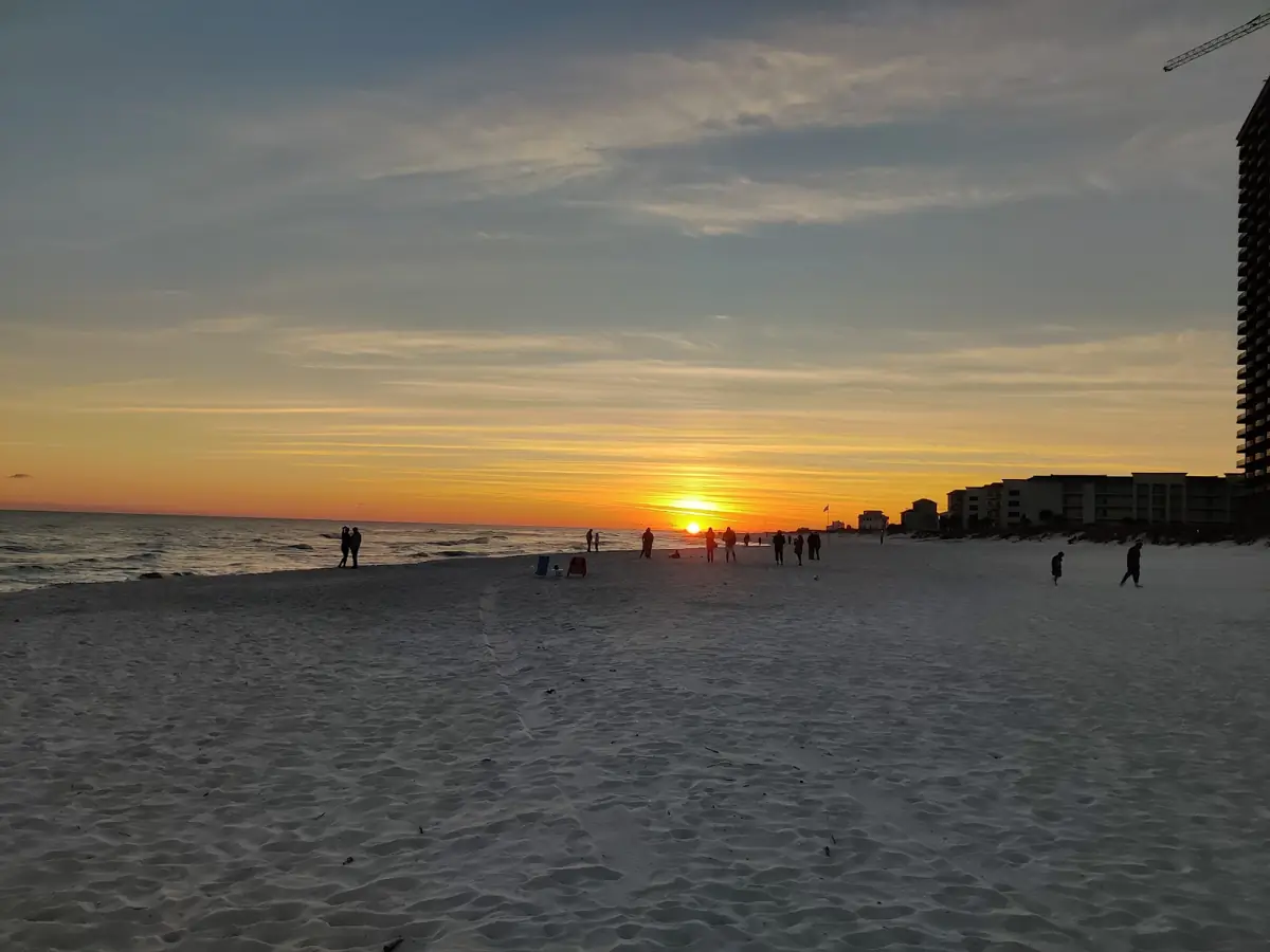 Fall sunset on the beach in Orange Beach, Alabama